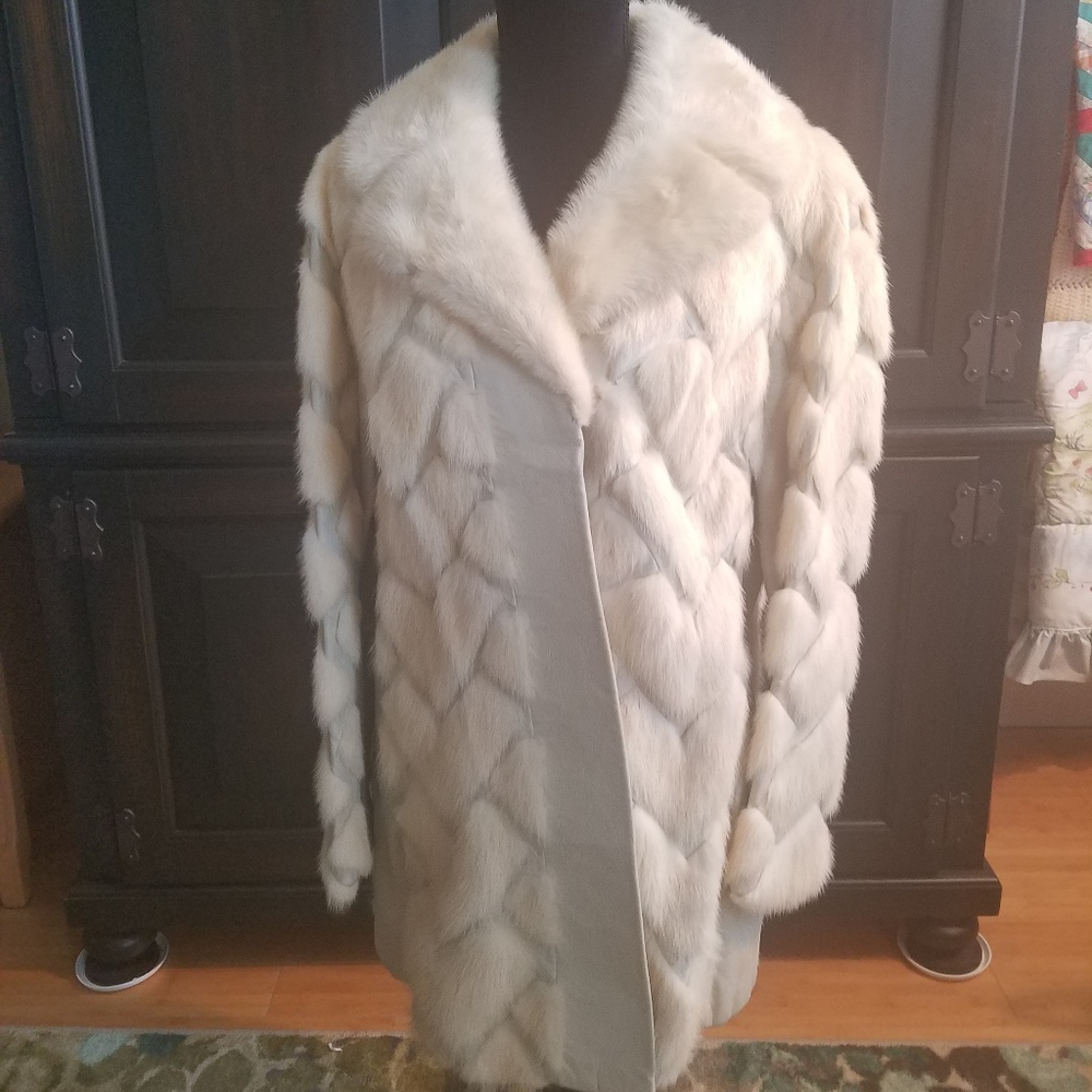 Vintage Blond Mink Fur and Leather Coat